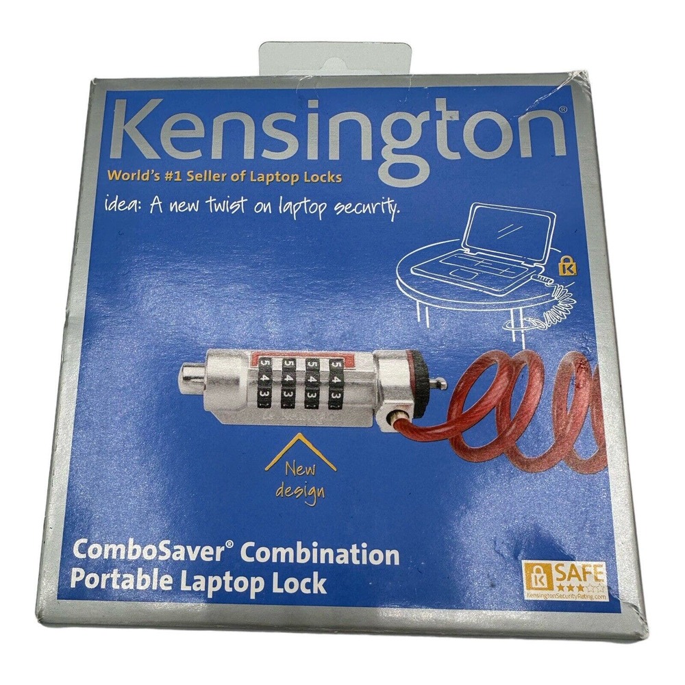 Kensington ComboSaver Combination Portable Laptop Lock #K64576US 6' Cable